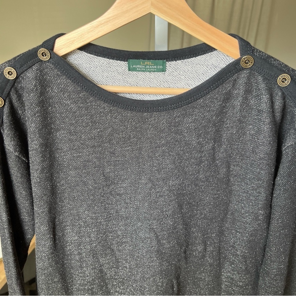 Lauren Jeans Co Ralph Lauren Women’s Black Pullover 3/4 Sleeve Sweater Size L - Picture 6 of 13